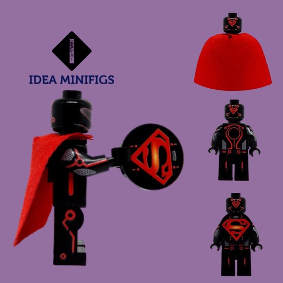 Pair of Batman Vs Superman Tron Hybrid Custom UV Print on Lego Minifigures - Picture 6 of 7